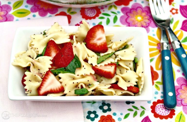 Strawberry Spinach Salad with Pasta The Foodie Affair
