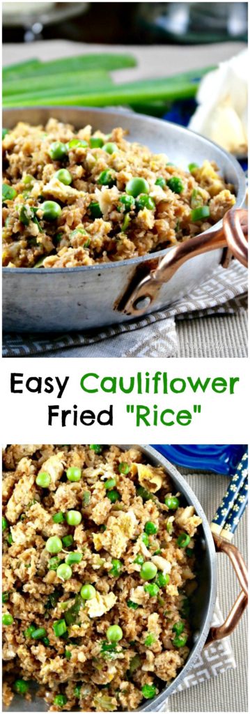 Easy Cauliflower Fried Rice is a low-carb healthy spin on the traditional dish! The Foodie Affair