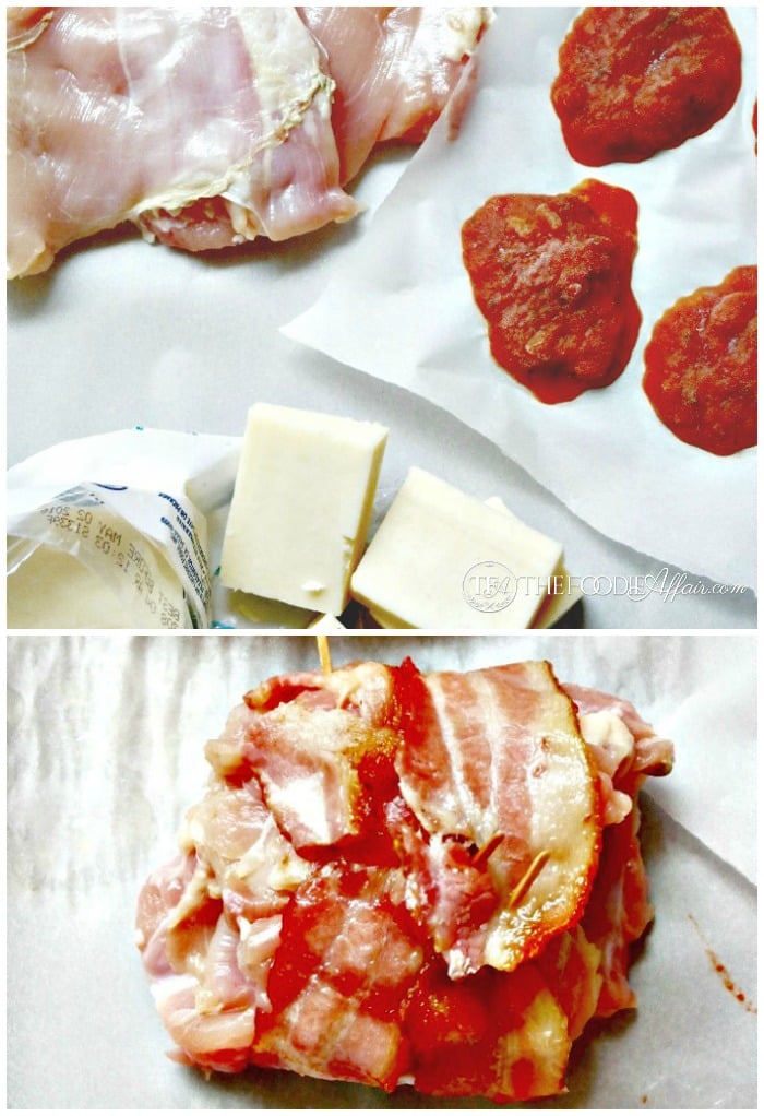 steps to wrap chicken in bacon
