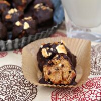 Peanut Butter Pretzel Bites in a muffin liner