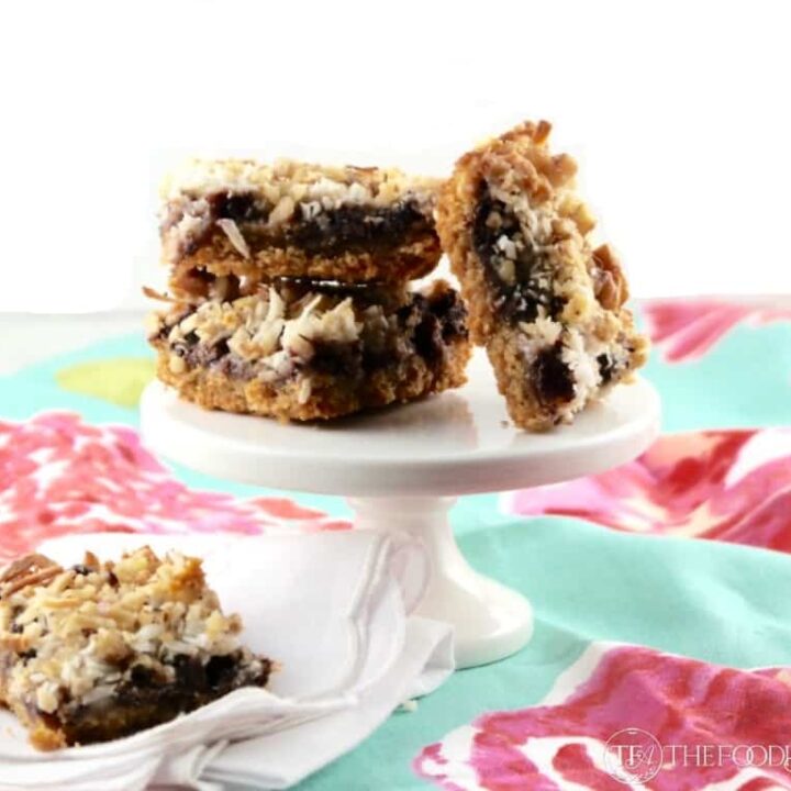 Magic Cookie Bars made with homemade sugar free condensed milk and chocolate chips made with stevia!