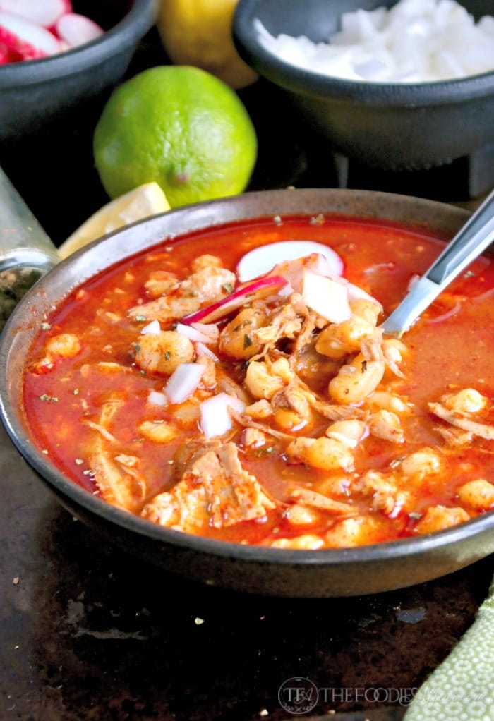 Pozole Mexican Soup with hominy 