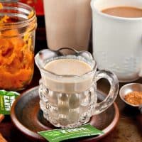 Low sugar homemade pumpkin spice coffee creamer #pumpkin #coffee #creamer #ad | thefoodieaffair.com
