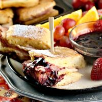 Monte Cristo Sandwich Bites on a serving plate.