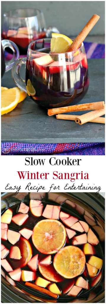 Slow Cooker Winter Sangria for easy entertaining #sangria #winter #slowcooker #redwine| thefoodieaffair.com