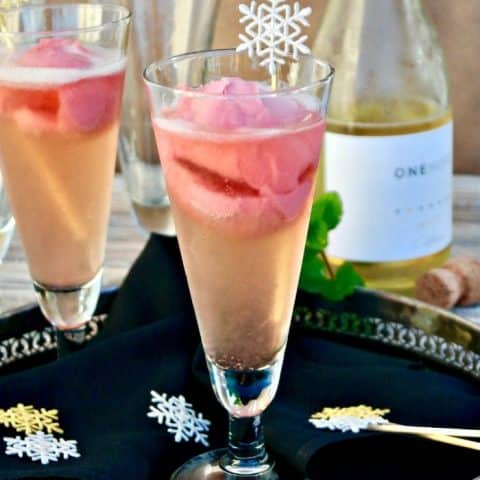 Italian Raspberry Prosecco Cocktail (Sgroppino)! A classic with a twist using raspberry instead of lemon sorbet! #Italian #cocktail #prosecco #Sgroppino | www.thefoodieaffair.com