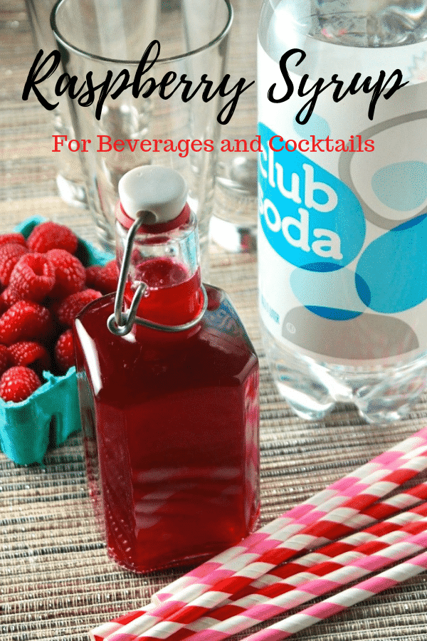 Homemade raspberry syrup for drinks!  Enjoy with sparkling water or use in cocktails! #diy #syrup #raspberry #drinks