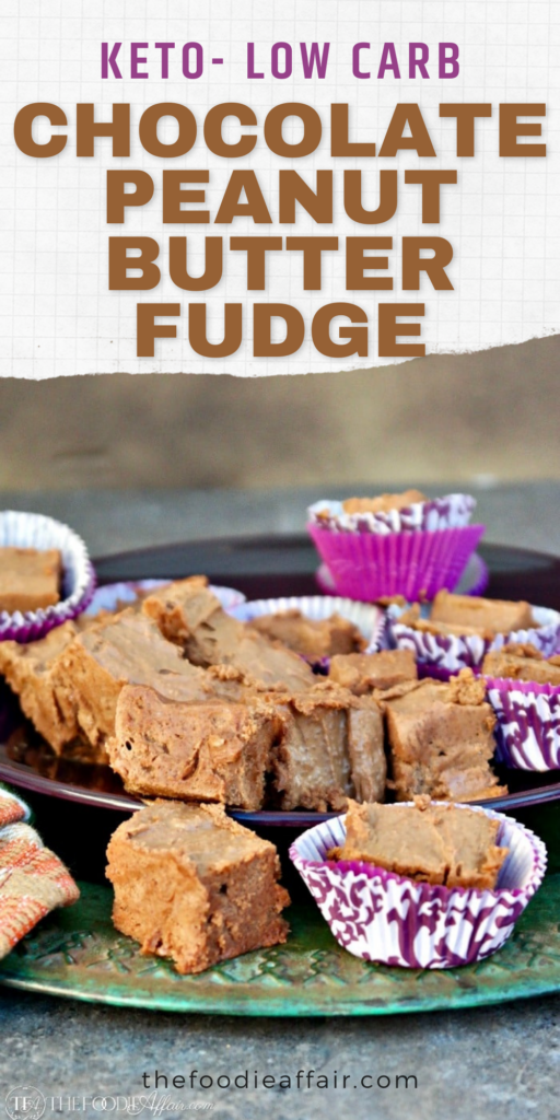 Keto peanut butter fudge is a no bake treat with chocolate. This fabulous combination is a delicious filling snack that both low carb and sugar free followers will love! #keto #lowcarb #fudge #peanutbutter