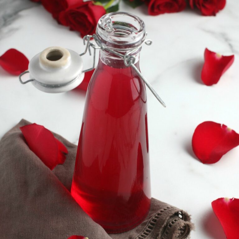 Photo of the completed recipe for how to make rose water at home.