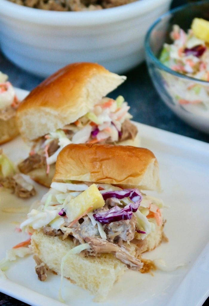 Kalua pork Hawaiin slider with coleslaw