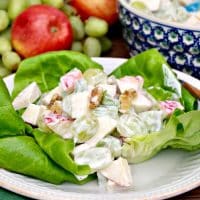 Classic Waldorf Salad Served over Bib Lettuce #salad #waldorf | www.thefoodieaffair.com