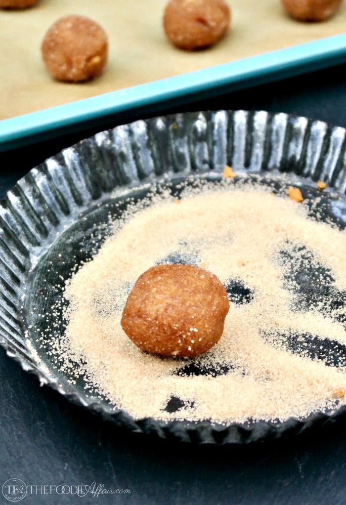 sugar free peanut butter cookies rolled in monk fruit sweetener
