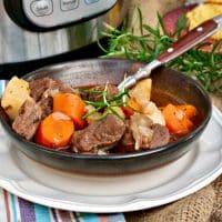 Hearty Beef Stew Pressure Cooker Recipe only takes 35 minutes to cook using an Instant Pot! #instantpot #beef #stew | www.thefoodieaffair.com