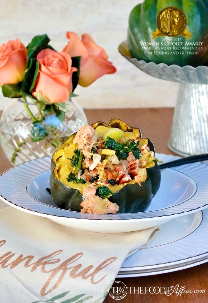 Stuffed Acorn Squash With Sicilian Chicken Sausage