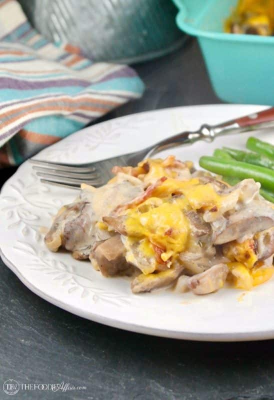 Mushroom Casserole with Bacon & Cheese | Easy Low Carb Side Dish