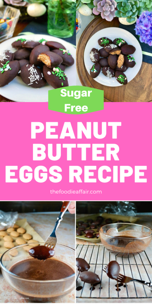 Make this sugar free copycat Reese's peanut butter eggs! No special equipment needed to make these fun Easter treats! #keto #dessert #Easter #sugarfree #chocolate