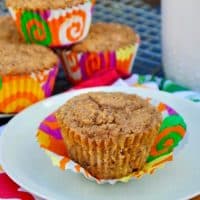 Low carb healthy banana muffins on a plate