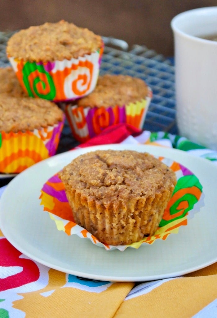 Low carb healthy banana muffins on a plate