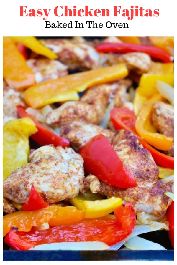 Easy sheet pan chicken fajitas! This complete meal is ready in 30 minutes. Enjoy with a tortilla or serve over greens for a salad #chicken #fajitas #recipe #easyrecipe | www.thefoodieaffair.com