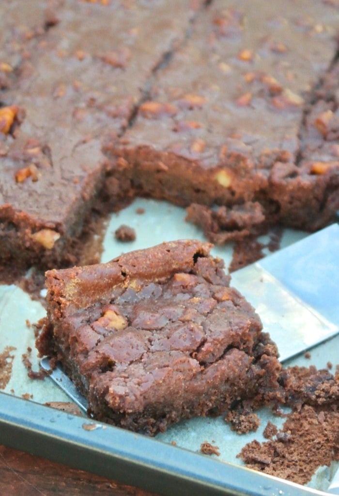 low carb cake slice on a baking sheet