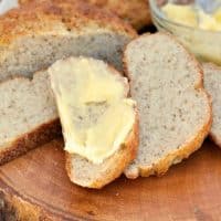 Sliced grain free bread with butter