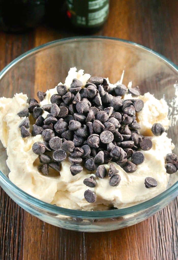 sugar free chocolate chips folded in cream cheese