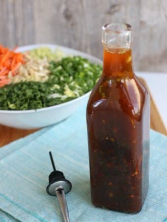 An Asian dressing for salad in a bottle.