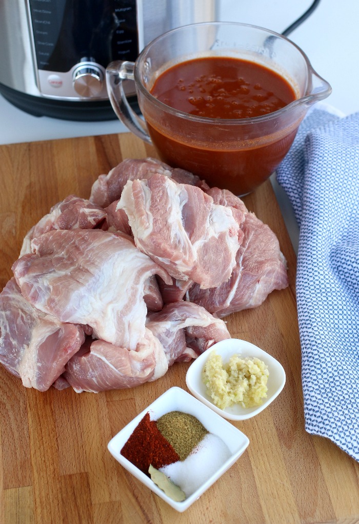 Ingredients to make a Pozole Mexican Soup with hominy.