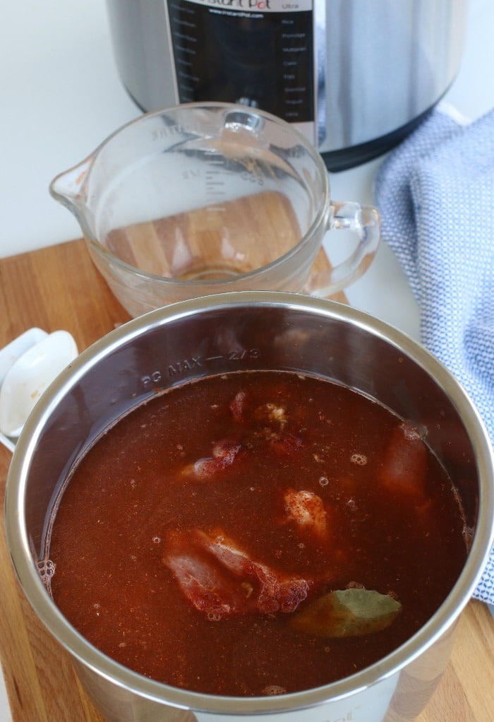 Instant Pot soup recipe for a Pozole soup.