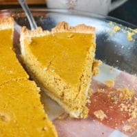 a slice of sugar free pumpkin pie