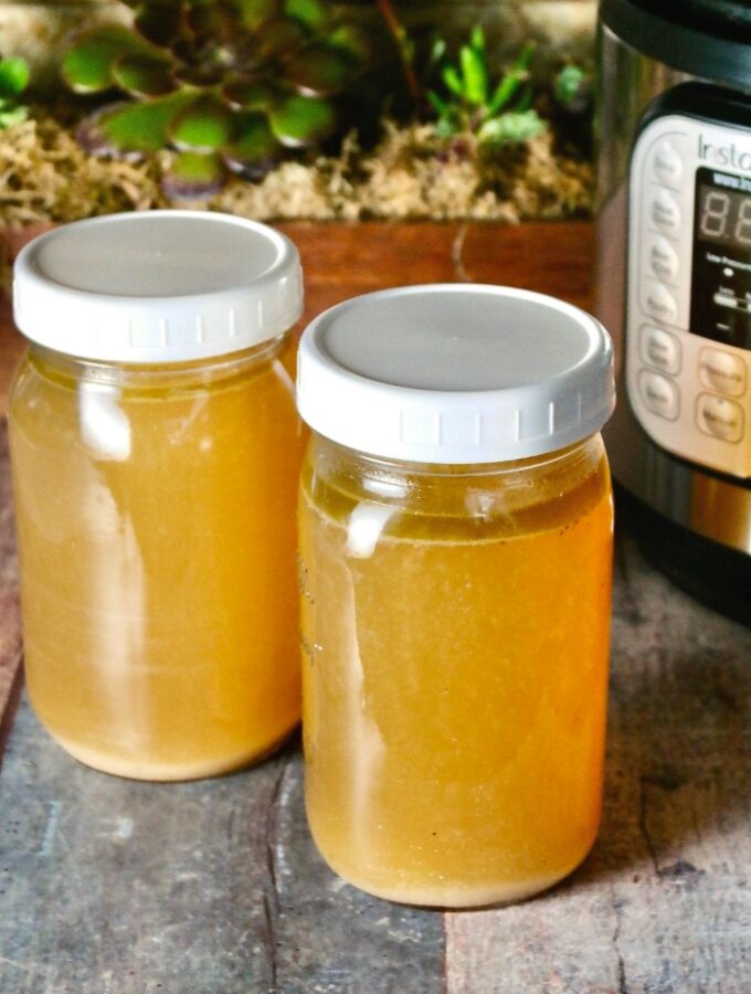 Homemade bone broth made in an Instant Pot