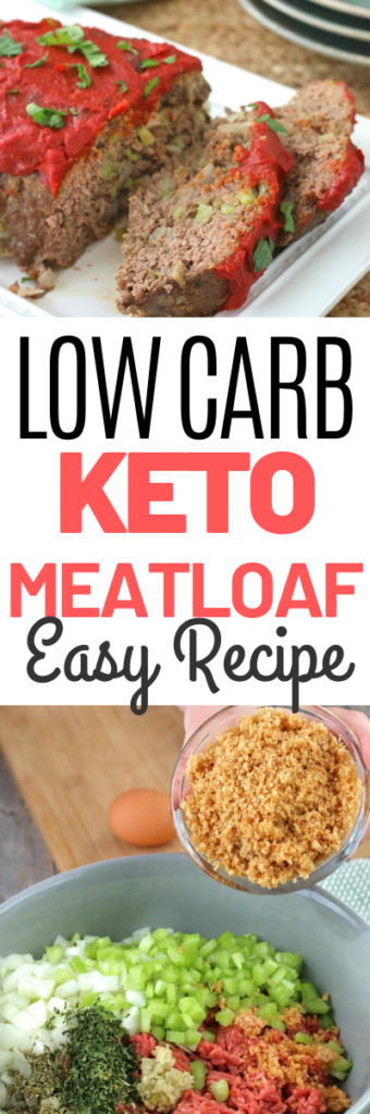 Delicious meatloaf without high carb filler.  This recipe is easy to make and sure to be a family favorite meal! #keto #lowccarb #meatloaf #easydinner #thefoodieaffair