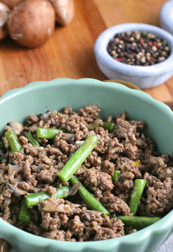 Here we see the meat and vegetable mixture ready to be added to the shepherds pie.