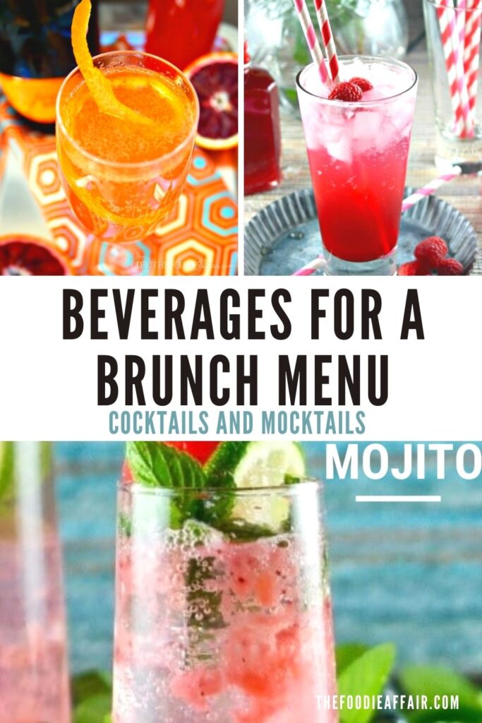 Beverages to serve for a brunch menu.