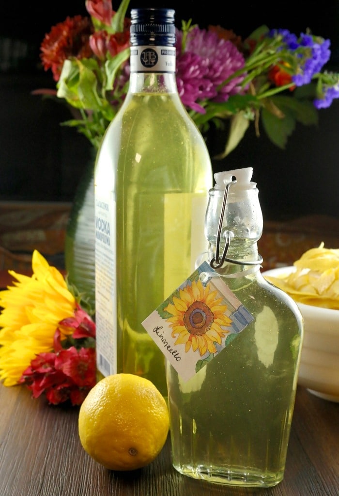 DIY limoncello recipe in glass jars