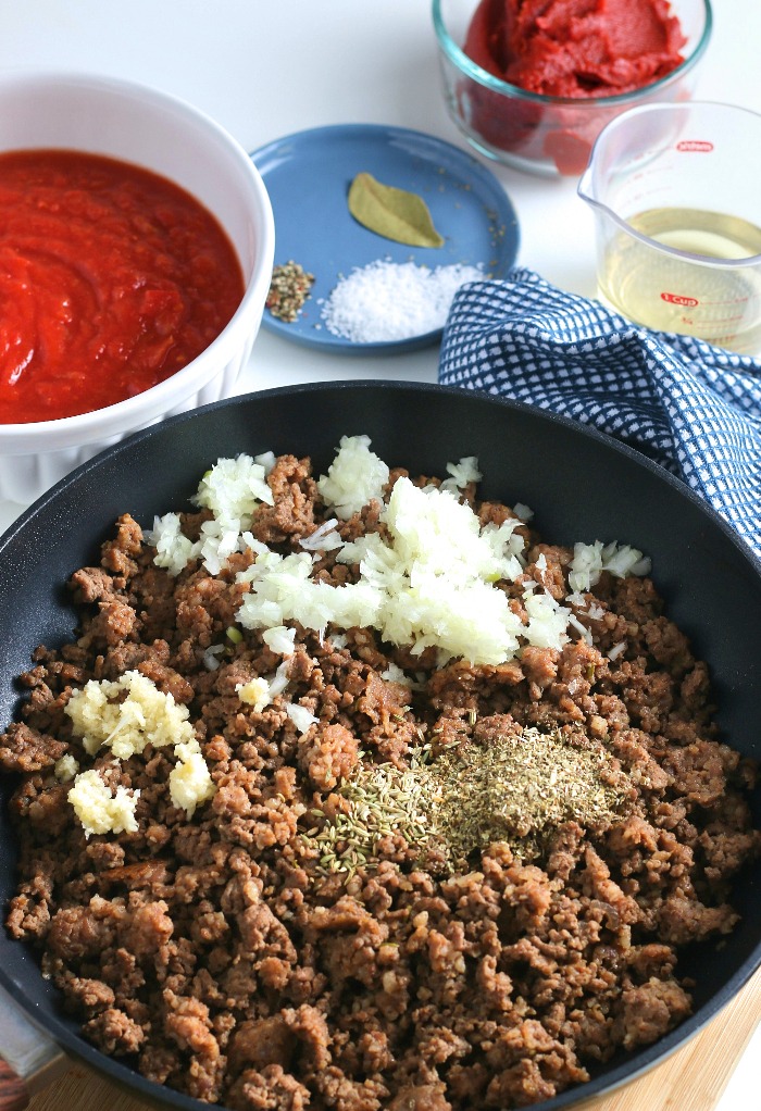 Seasoning the meat is essential for a flavorful meat with sauce recipe. 