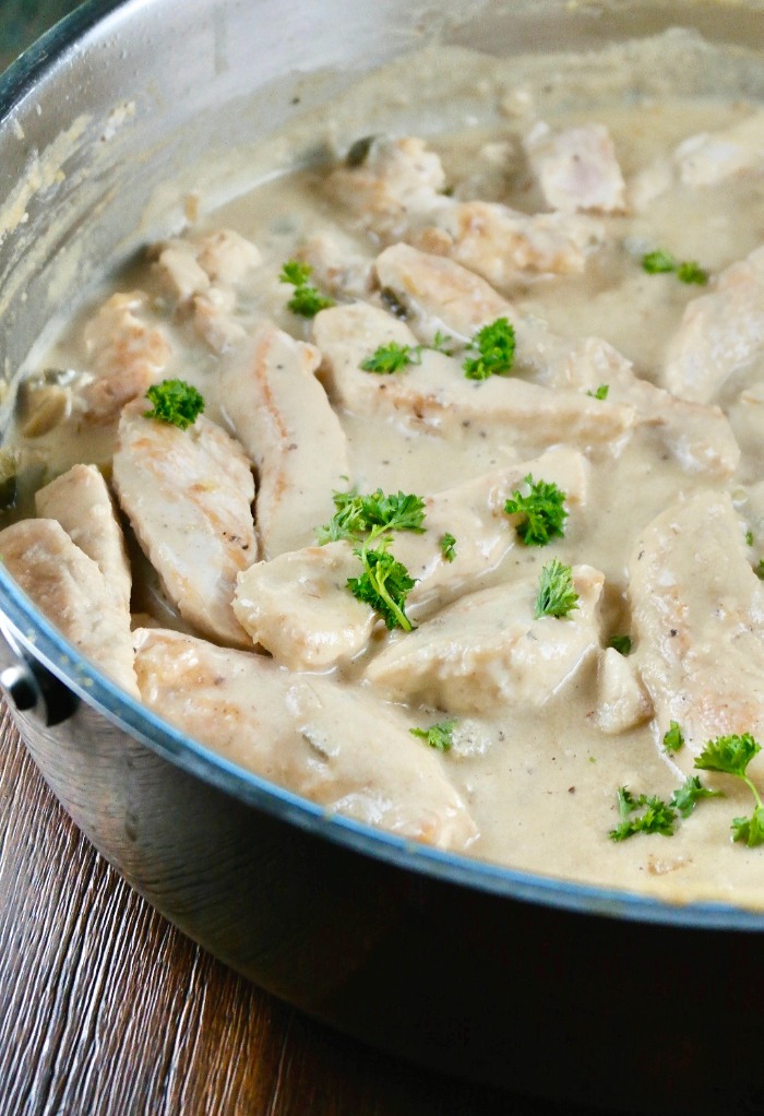 Coconut lime chicken in a skillet