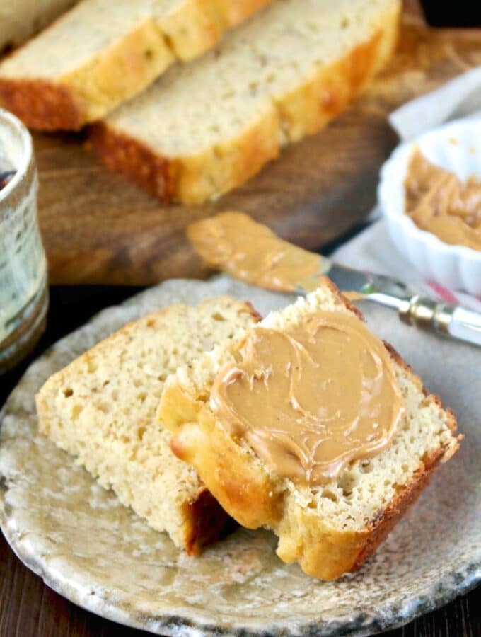 Keto banana bread with peanut butter
