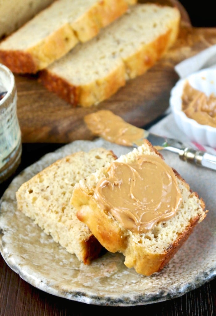 Keto banana bread with peanut butter