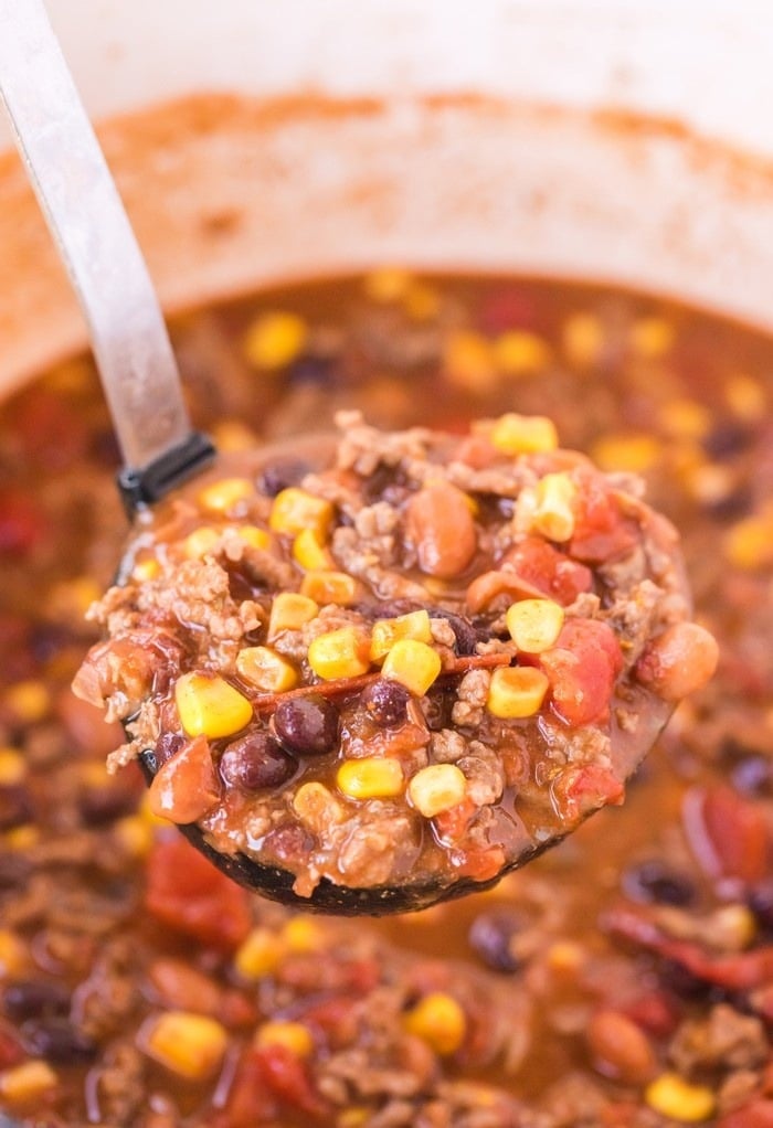 Ladle full of bean soup