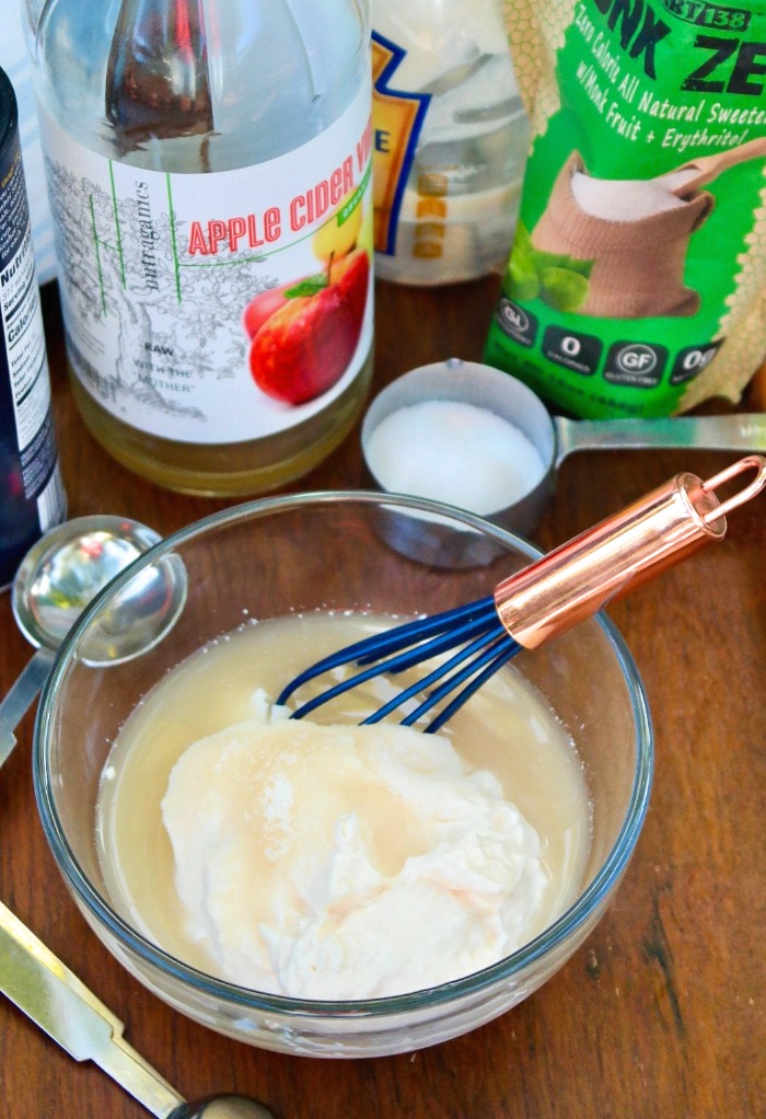 Ingredients for coleslaw dressing. 