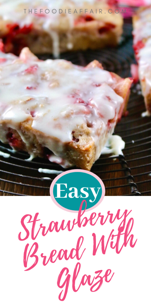 This strawberry quick bread is made with fresh berries and lightly toasted pecans. Make one large loaf or 3 mini loaves and top each with a glaze. This recipe is simple to make and can be lightened up with a sugar free sweetener. 