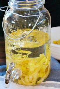 Limoncello infused in a large mason jar