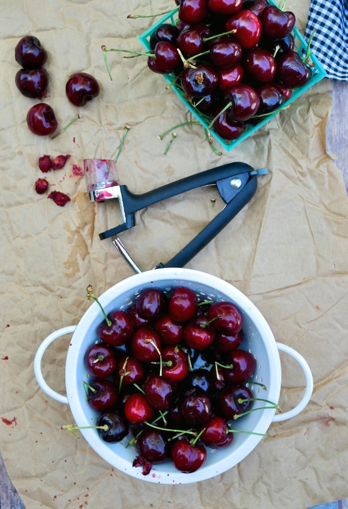 Pit and clean cherries before making cherry popsicles