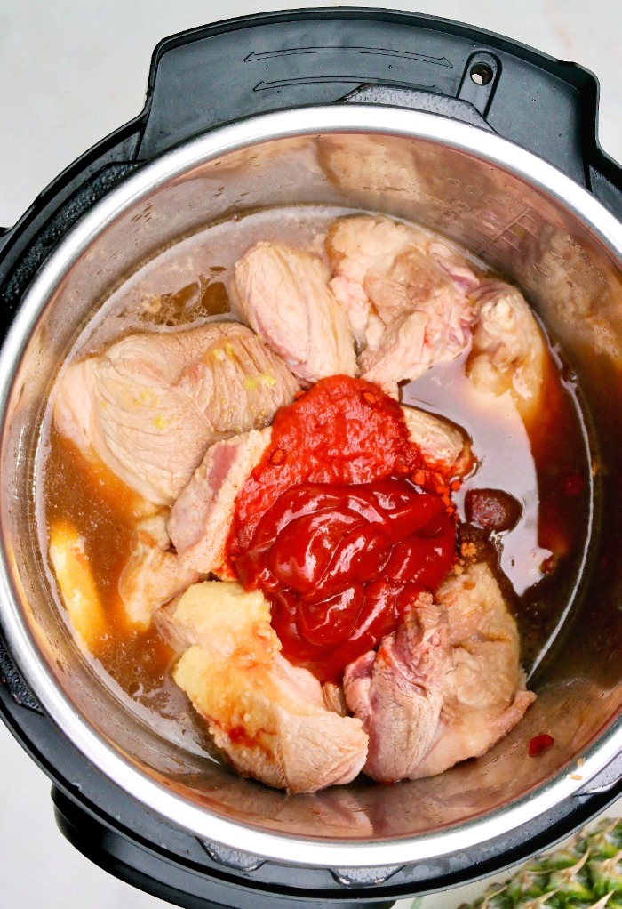 Add all the ingredients in an Instant Pot to make pulled pork