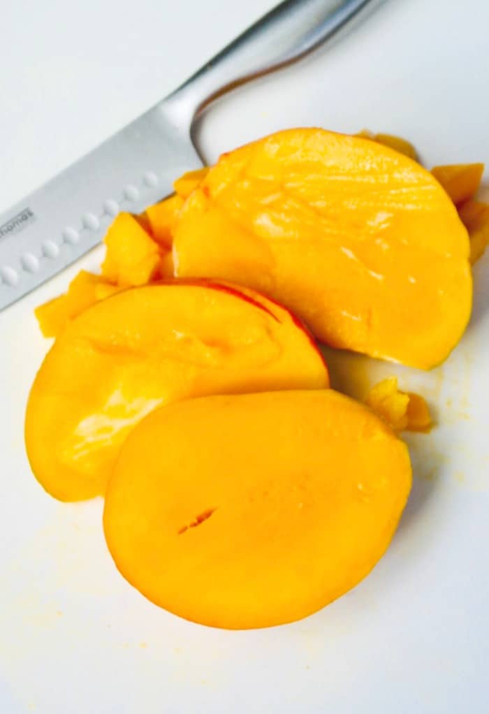 View of a fresh mango sliced.