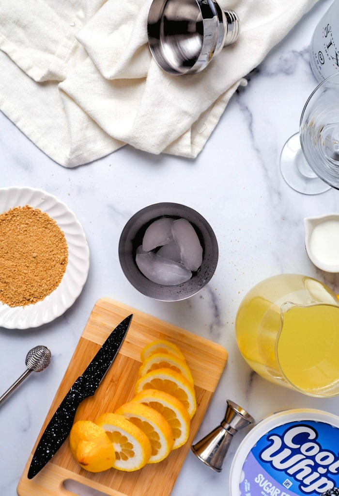 Ingredients to make Limoncello Martini Cocktails