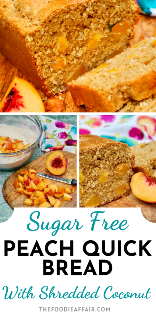 Hot out of the oven is peach bread! This quick bread doesn't require any yeast or waiting times, just mix, bake and enjoy! 