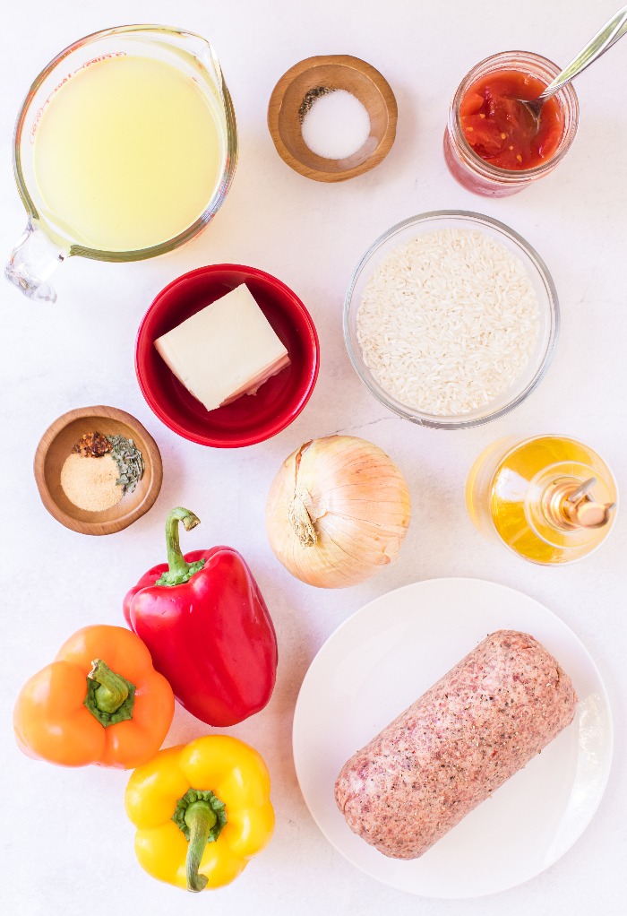 Ingredients needed to make Italian stuffed peppers