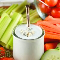 Blue cheese dressing for dipping vegetables.